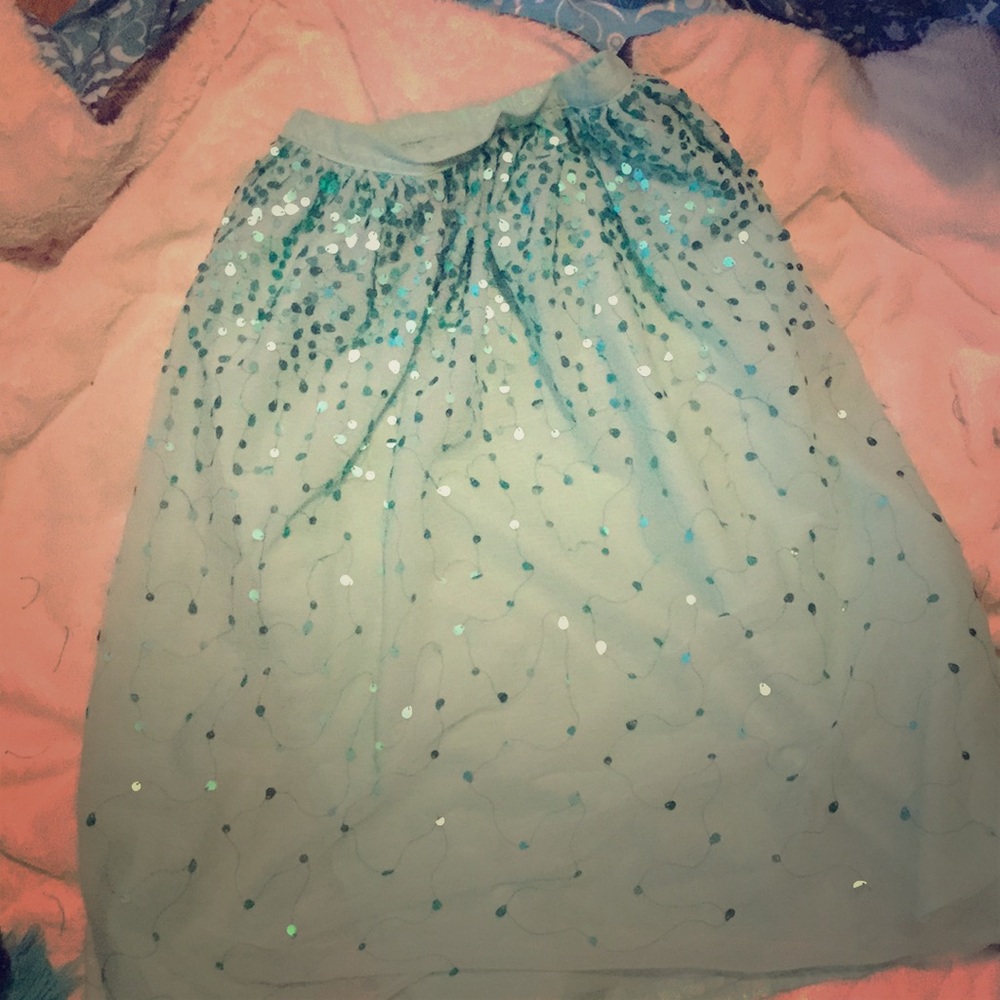 Sequin teal maxi Skirt extra volume